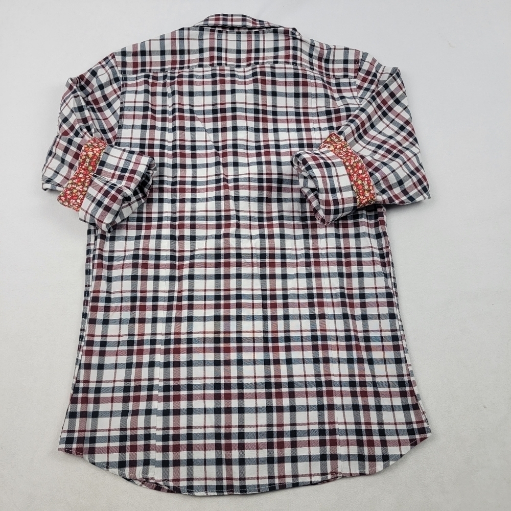 Galaxy By Harvic plaid pop of floral button-down shirt - Picture 4 of 5